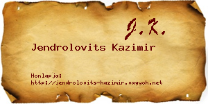 Jendrolovits Kazimir névjegykártya